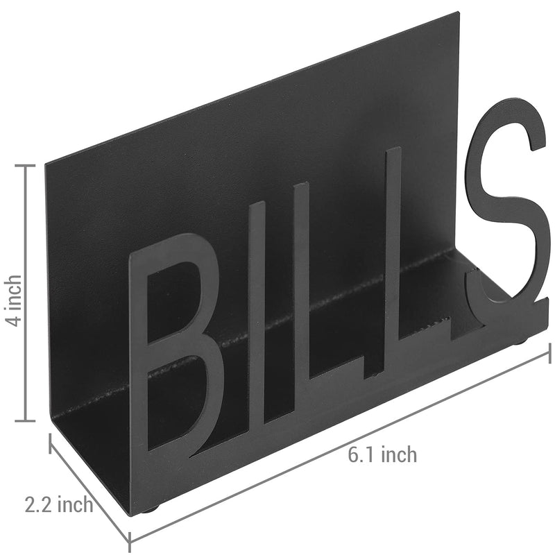 [Australia - AusPower] - MyGift Black Metal Desktop Mail Sorter Organizer with Bills in Block Cut Out Letter Design 