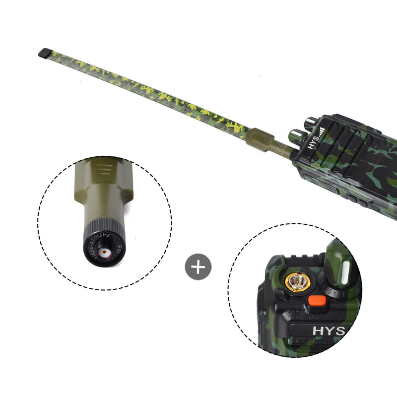 [Australia - AusPower] - TWAYRDIO Portable Tactical Antenna 771Q, SMA Female Camouflage Dual Band VHF UHF 20inch Handheld Ham Radio Antenna, for Baofeng UV-5R BF-F8HP BF-888s Kenwood Retevis 2 Way Radio 