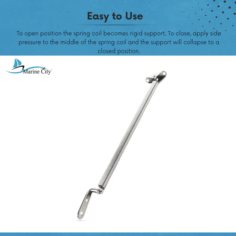 [Australia - AusPower] - MARINE CITY Stainless-Steel Strong & Sturdy Gloss Polished Finished Hatch Spring Adjuster with U-Bolt and L-Shape Plate 8-1/4 Inches for Lighter Door Cabinet Doors Window Hatches 