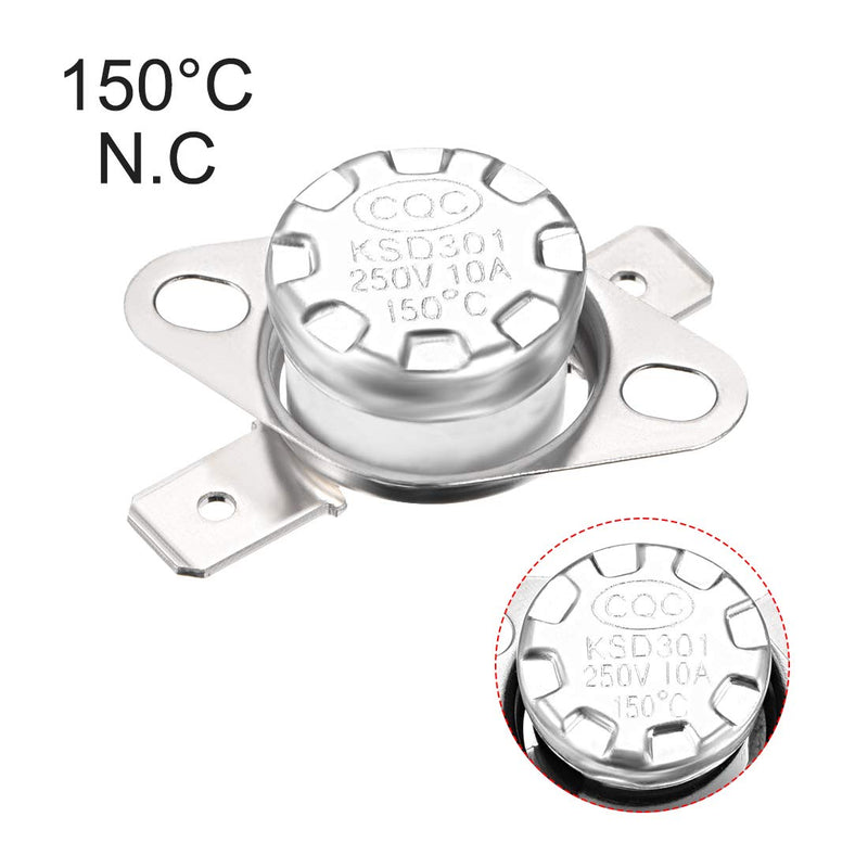 [Australia - AusPower] - uxcell KSD301 Thermostat 150°C/302°F 10A Normally Closed N.C Adjust Snap Disc Temperature Switch for Microwave,Oven,Coffee Maker 2pcs 