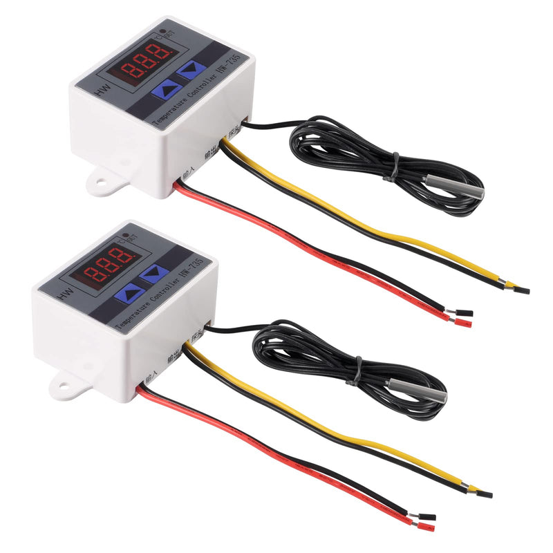 [Australia - AusPower] - Aobao 2pcs XH-W3001 Digital LED Temperature Controller Module 24V Digital Thermostat Switch with Waterproof Sensor Probe Programmable Heating Cooling Thermostat -50DegreeC to 110DegreeC 