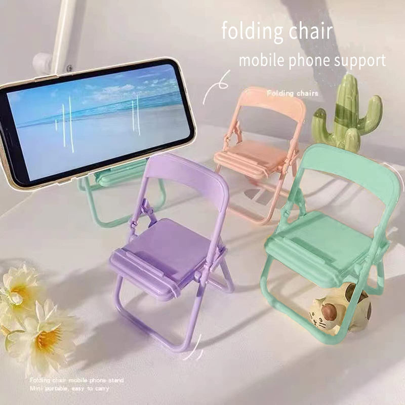 [Australia - AusPower] - Cute Chair Cell Phone Stand for Desk Free You Hands, 3PCS Funny Cell Phone Holder Stand Compatible with Smartphone/Phone/Pad/Tablet/E-Readers,(Green/Pink/Purple) Green/Pink/Purple 