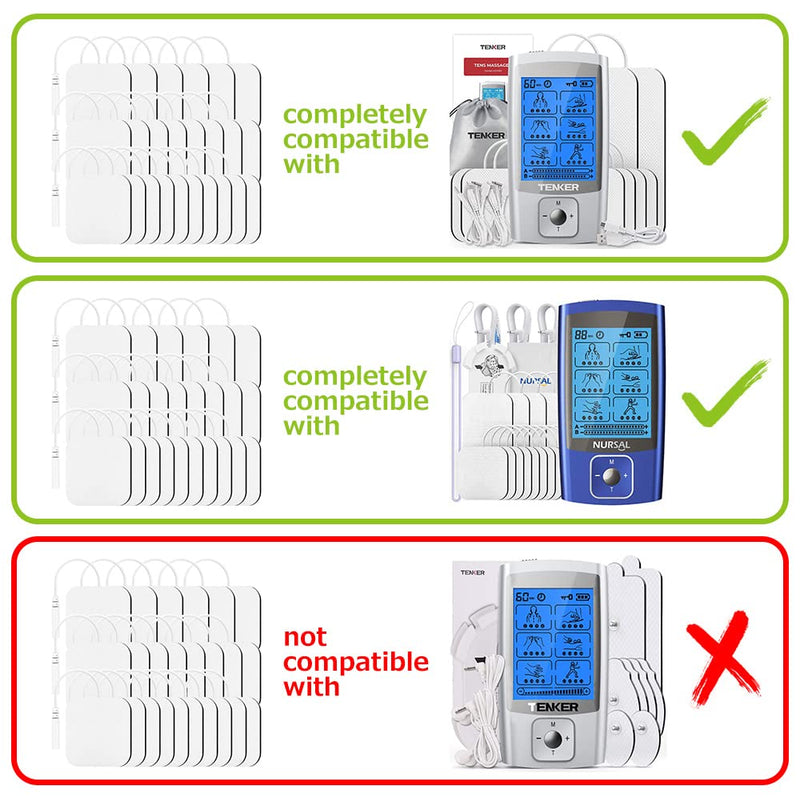 [Australia - AusPower] - TENS Unit Replacement Pads, 24 2x2" Non Irritating Premium Reusable Electrode Pads, TENKER 3rd Gen Latex-Free Self-Adhesive Electrotherapy Patches for Electrical Stimulation, Stim Pads Design 