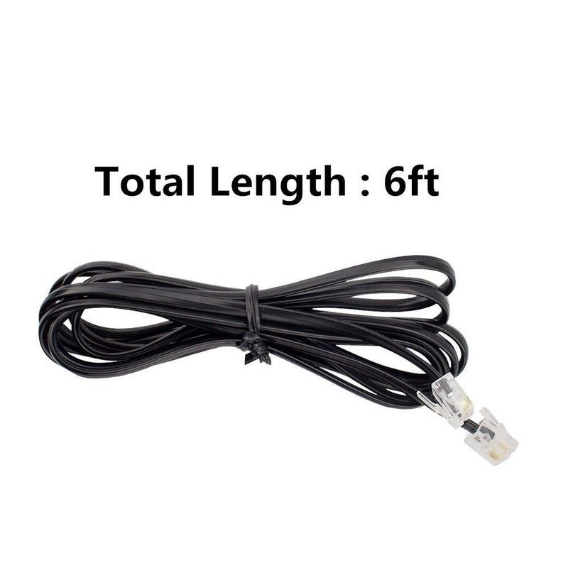 [Australia - AusPower] - Phone Cord,AIMIJIA 6P4C Black Phone Telephone Extension Cord Cable Line Wire RJ11 6P4C Modular Plug for Landline Telephone Modem Accessory (6ft-3 Pack) Standard Packaging 