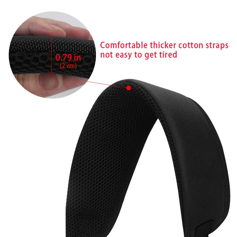 [Australia - AusPower] - BIG TEETH Golf Bag Strap Replacement Comfort Double Shoulder Adjustable Strap Padded Golf Carrying Bag Strap All Black 