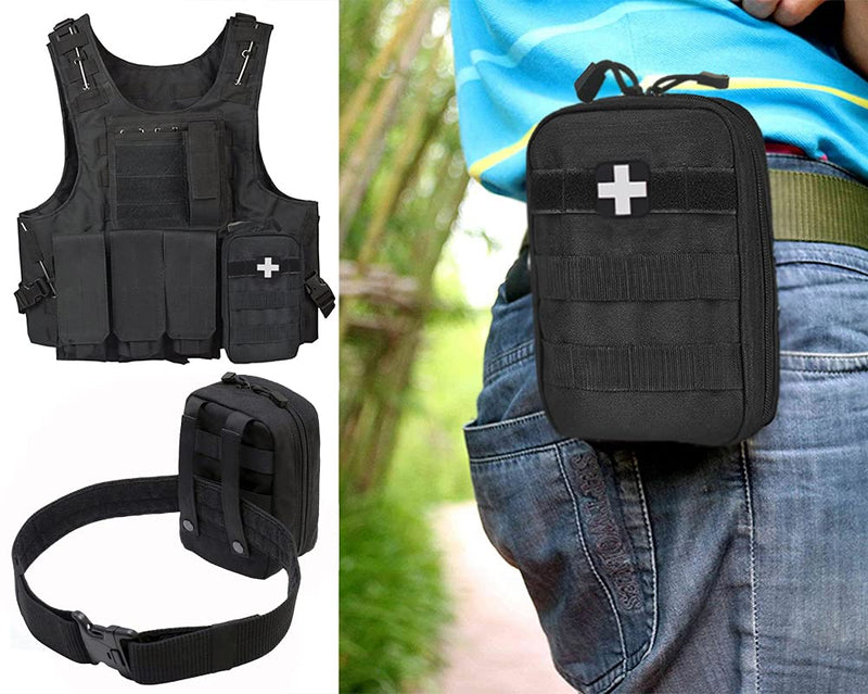 [Australia - AusPower] - GHFY First Aid Pouch EMT IFAK Medical Pouch, Tactical MOLLE Utility Pouch Black 