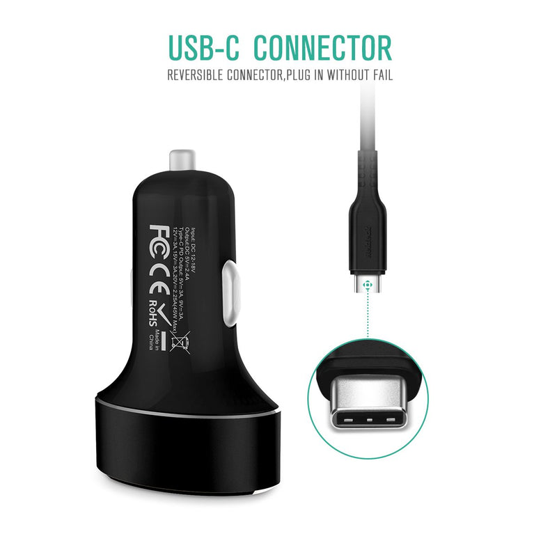 [Australia - AusPower] - Type C Car Charger, Nekteck USB Car Charger with 45W Power Delivery and 12W USB A Port Compatible with iPhone, iPad, MacBook, Galaxy, Google Pixel, 3.3ft USB C Cable Included, NOT Ideal for Note10+PPS 