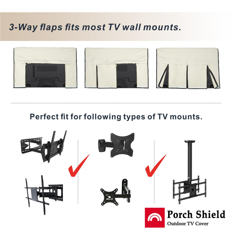 [Australia - AusPower] - Porch Shield 26-32 inches Outdoor TV Cover Universal Weatherproof Protector for LCD LED Plasma Flat TV Screen Compatible with Wall Mounts and Stands Beige 26‘’-32‘’ 