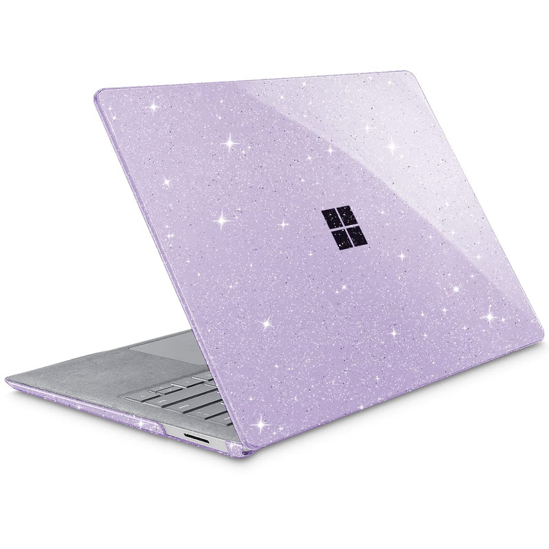 [Australia - AusPower] - Mektron Glitter Case for 13.5" Microsoft Surface Laptop 5/4/3 with Metal Palm Rest 1951/1868,2019/2021/2022 Plastic Hard Shell Cover with Screen Protector + Keyboard Cover + Dust Plug,Sparkle Purple Sparkle Purple 