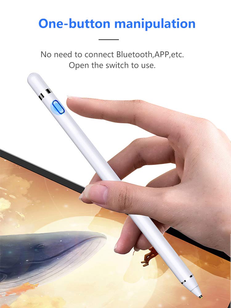 [Australia - AusPower] - Stylus Pen for Touch Screens, Digital Pencil Active Pens Fine Point Stylist Compatible with iPhone iPad Pro and More Tablets (Black) Black 