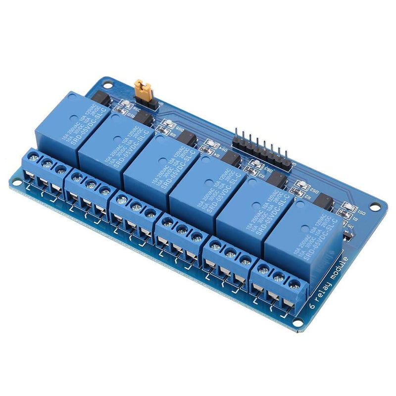 [Australia - AusPower] - Relay Module, 6 Channel Low Level Trigger Relay Module with Optocoupler Relay Circuit Board Optocoupler Isolation(24V) 