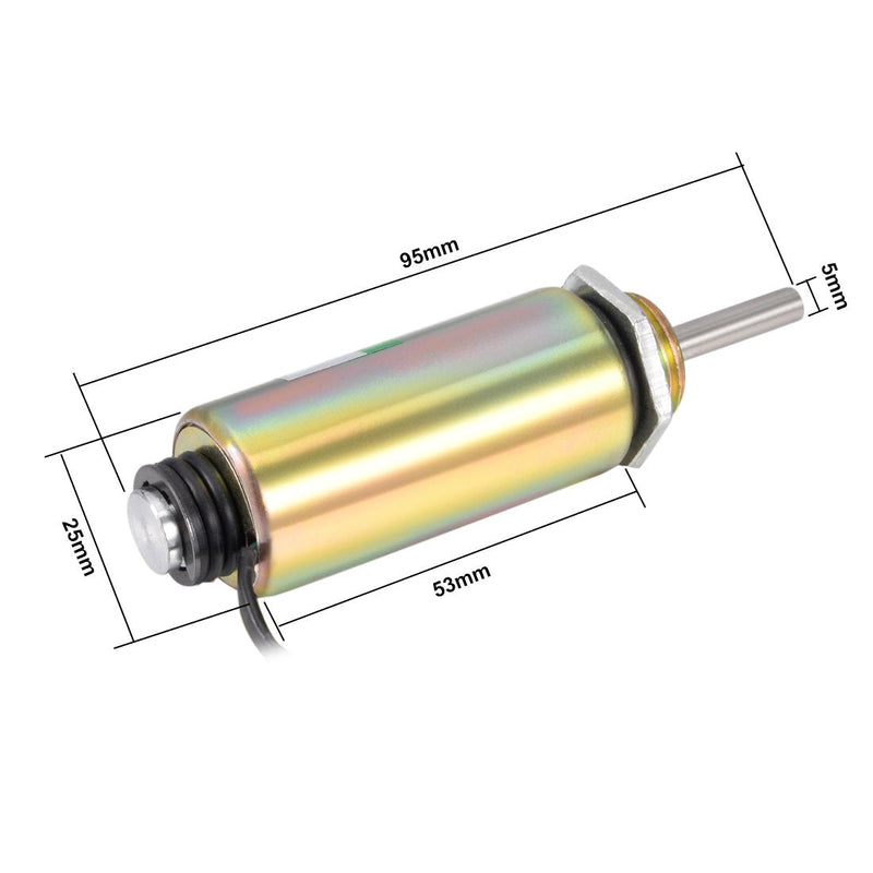 [Australia - AusPower] - uxcell DC 12V 25N Force 10mm Stroke,Push Type,Tubular Solenoid Electromagnet,Linear Motion,XRN-25x50T 
