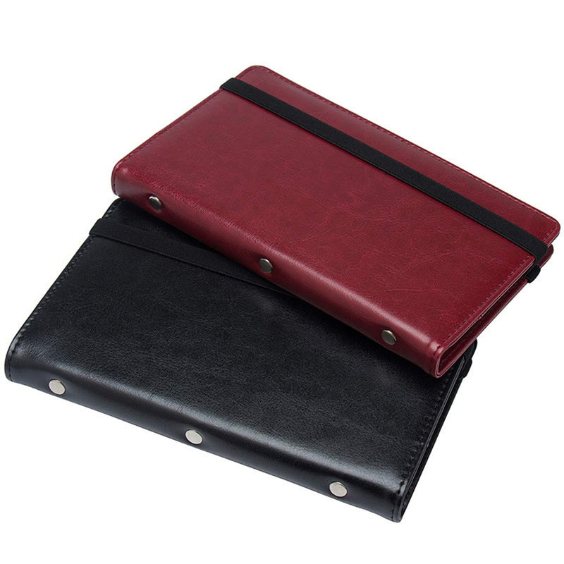[Australia - AusPower] - Enyuwlcm PU Leather Business Card Book Organizer Journal Name Card Book Holder with Elastic Closure Hold 240 Cards Wine Red 