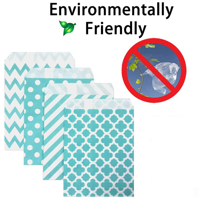 [Australia - AusPower] - KEYYOOMY 200 Pcs Candy Buffet Bags Small Paper Treat Bags (Teal Blue, 5 inch X 7 inch) Teal (Pack of 200) 
