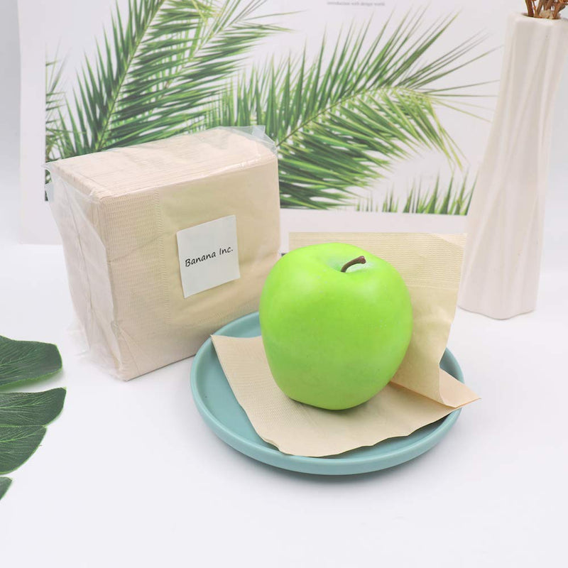[Australia - AusPower] - 100% Compostable and Eco-friendly Bamboo Dinner Napkins Pack of 100 Perfect for Everyday Dinning, Beverages or Cocktail Disposable 