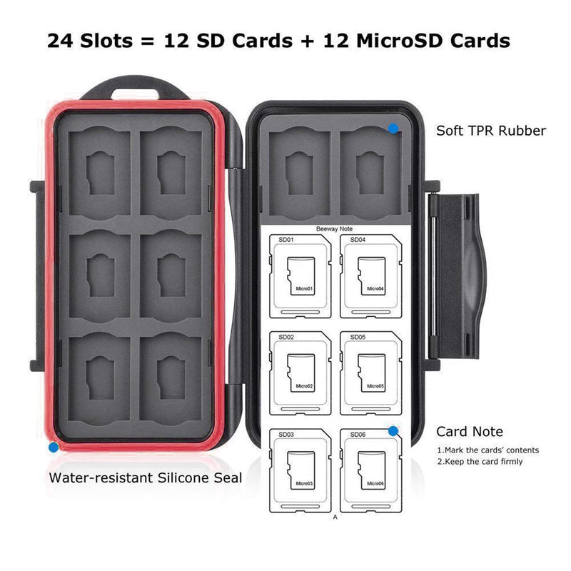 [Australia - AusPower] - iFCOW Multi-fuanction Card Box Protection Box SD Memory Professional Card Waterproof Protection Wallet Holder Carrying Case 