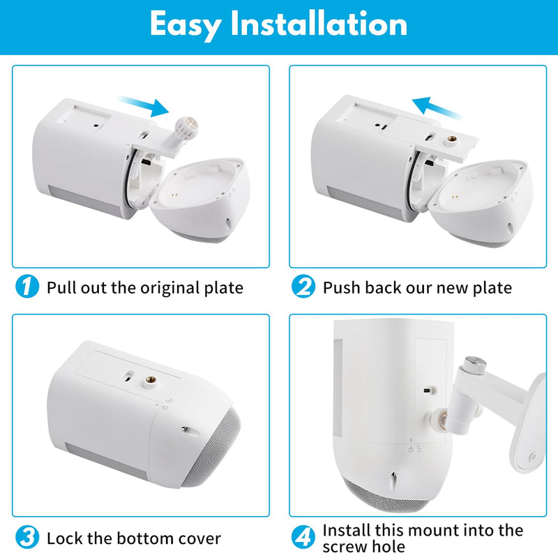 [Australia - AusPower] - 2Pack Security Wall Mount for Ring Spotlight Cam Plus/Pro (Battery), 360° Adjustable Indoor/Outdoor Mounting Bracket for Ring Surveillance Camera System - White 