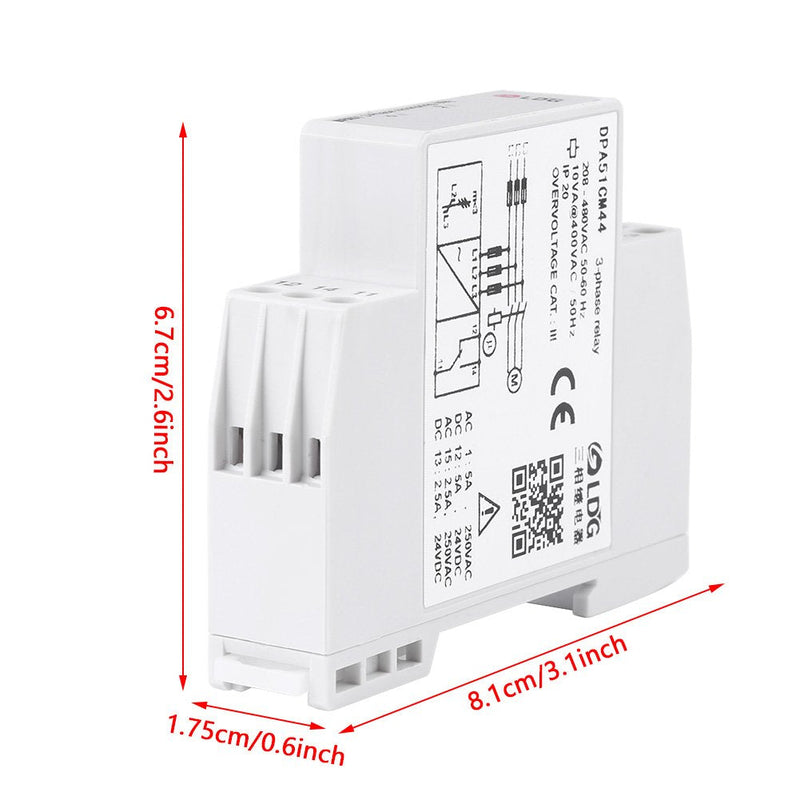 [Australia - AusPower] - 3-Phase Monitoring Relay Phase Sequence Protector 208-480VAC 