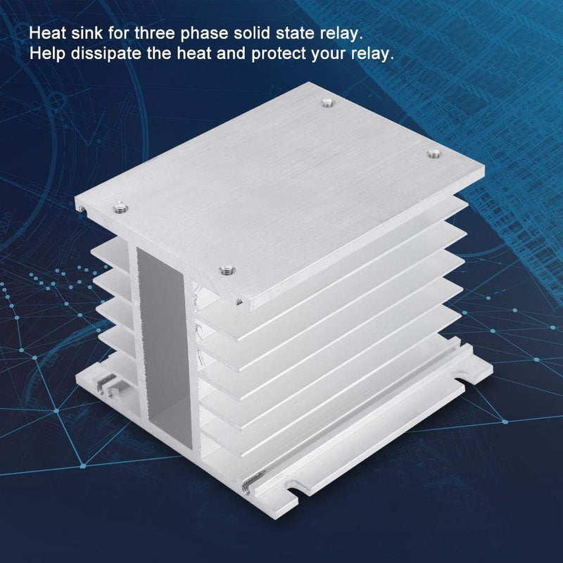 [Australia - AusPower] - 3 Phase Heat Sink Aluminum SSR Heatsink Three Phase Solid State Relay Heat Sink for DIN Installation and Dissipation 