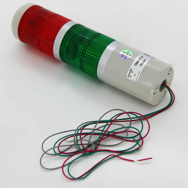 [Australia - AusPower] - Othmro Tower Lights Industrial Warning Lights Andon Lights Indicator Lamp Beacon Flashing Light 24 Volt 3 Watt 2 Level (no Buzzer) 1pcs 2 Level (no Buzzer) Red Green 