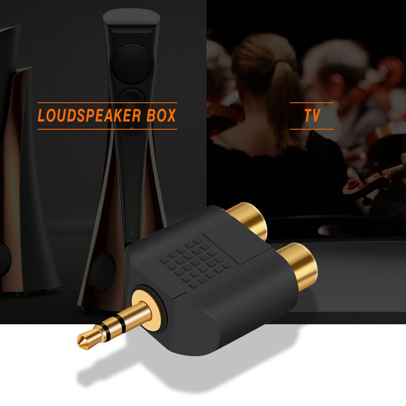[Australia - AusPower] - 3.5 mm TRS to Dual RCA F (2-Pack),ANDTOBO 3.5mm Stereo Male to Dual RCA Female Audio Breakout Adapter 