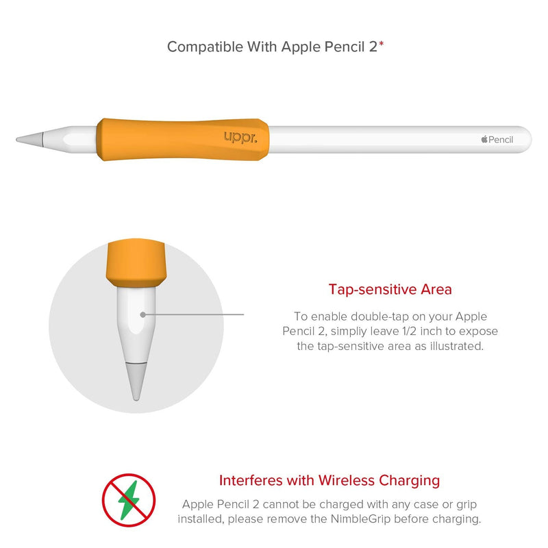 [Australia - AusPower] - UPPERCASE NimbleGrip Premium Silicone Ergonomic Grip Holder, Compatible with Apple Pencil and Apple Pencil 2 (1 Pack, Beige) 1 Pack 