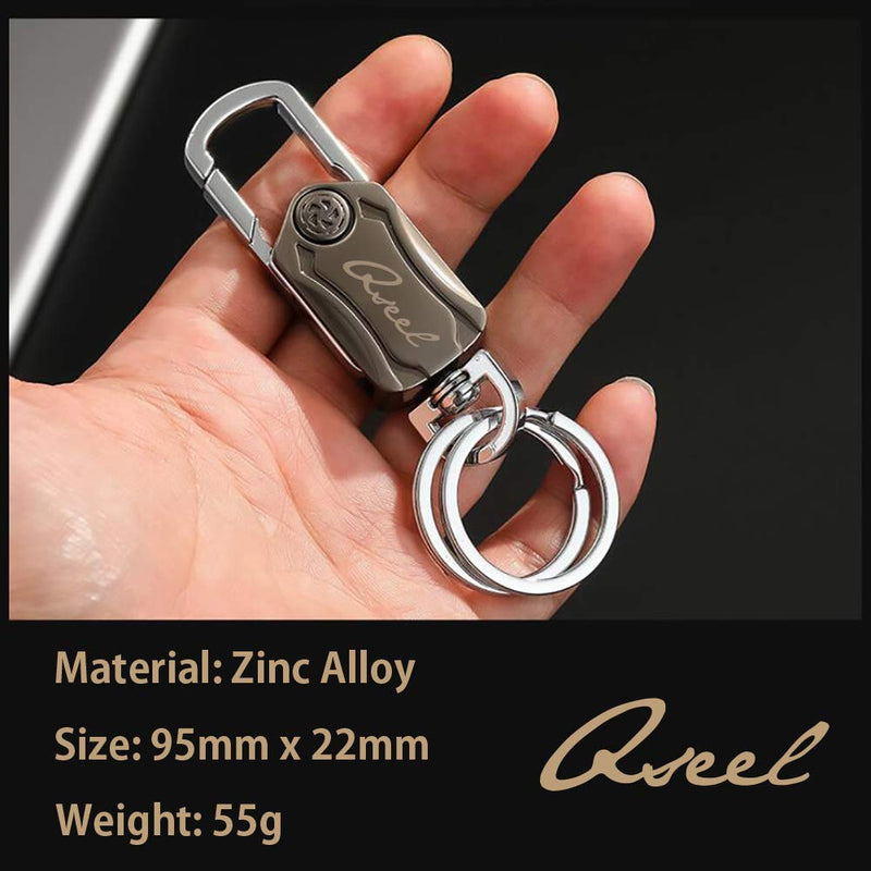 [Australia - AusPower] - QSEEL Keychain Holder Fingertip Gyro Key Chain Ring Double Rings Spinner Key Ring with Small Knife Bottle Opener Gift for Mother Father Brother Sister Class Mates 