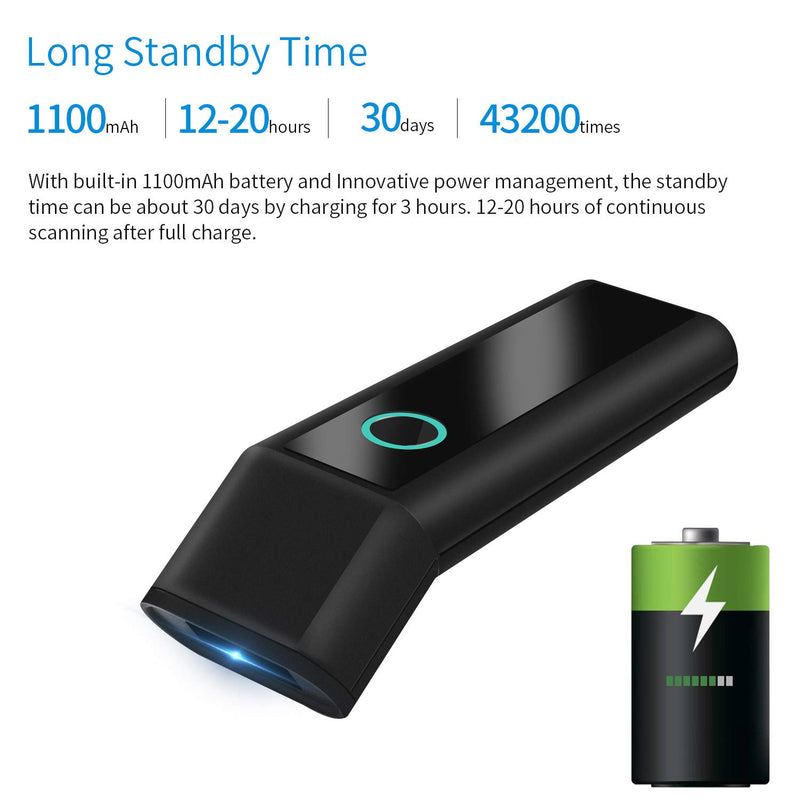 [Australia - AusPower] - Portable 2D Bluetooth Wireless Barcode Reader Scanner with Stand, Symcode Handheld Cordless QR Bar Code Scanner 3-in-1 Bluetooth 4.1 & 2.4G Wireless & USB Wired Bar Code Reader Scanner with Stand 