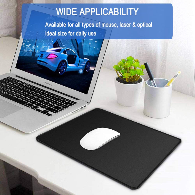 [Australia - AusPower] - Mouse Pad, Large Gaming Mouse Pad with Double Stitched Edges, 14.9 x 11.7 inches Premium-Textured & Waterproof Mousepad, Nonslip Natural Rubber Base Mouse pad for Laptop,Computer, Office, Home, Black 