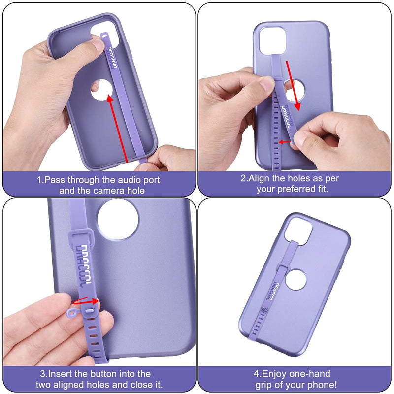 [Australia - AusPower] - Dracool 2 PCS Phone Strap Cell Phone Grip Loop Elastic Hand Finger Holder Secure Silicone Stretching Band Slim Universal Accessory for All Smartphones Mobile for iPhone Samsung Google LG - Transparent 