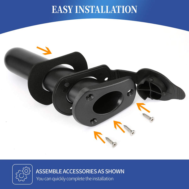[Australia - AusPower] - Anndason 2 Pcs Kayak Deck Plastic Flush Mount Fishing Boat Rod Holders and Cap Cover, Fishing Tackle Accessory Tool 