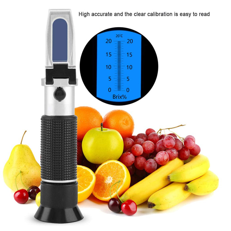 [Australia - AusPower] - Brix Refractometer，Portable Meter Instruments Digital Brix Refractometer, Range 0-20% Handheld Beer Fruit Sugar Taste Tester 
