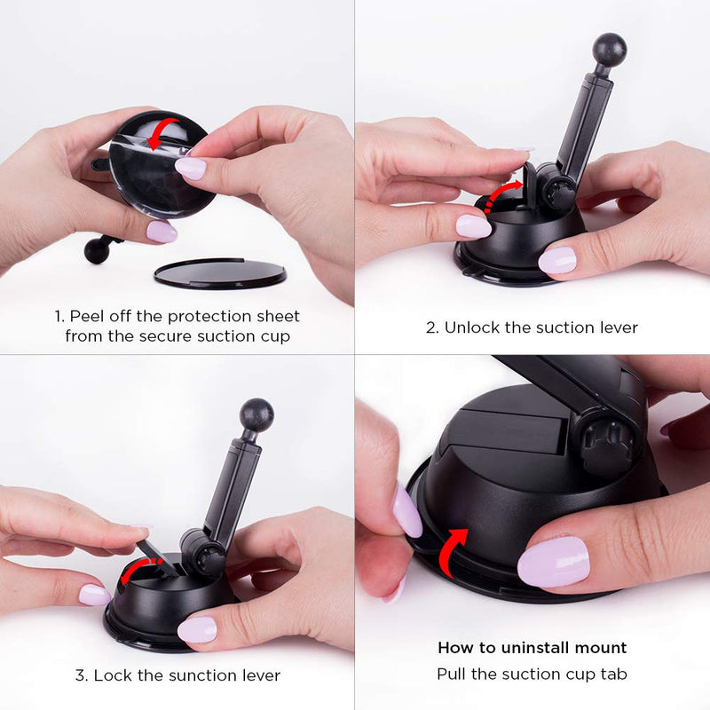 [Australia - AusPower] - Mighty Mount Car Phone Holder Mount - Adjustable Windshield and Dashboard Phone Mount for Car - Car Accessories Compatible with iPhone 13 12 11 Xs 11 Pro Max XR X Samsung Galaxy S9 S8+ Note 10 Windshield Mount 