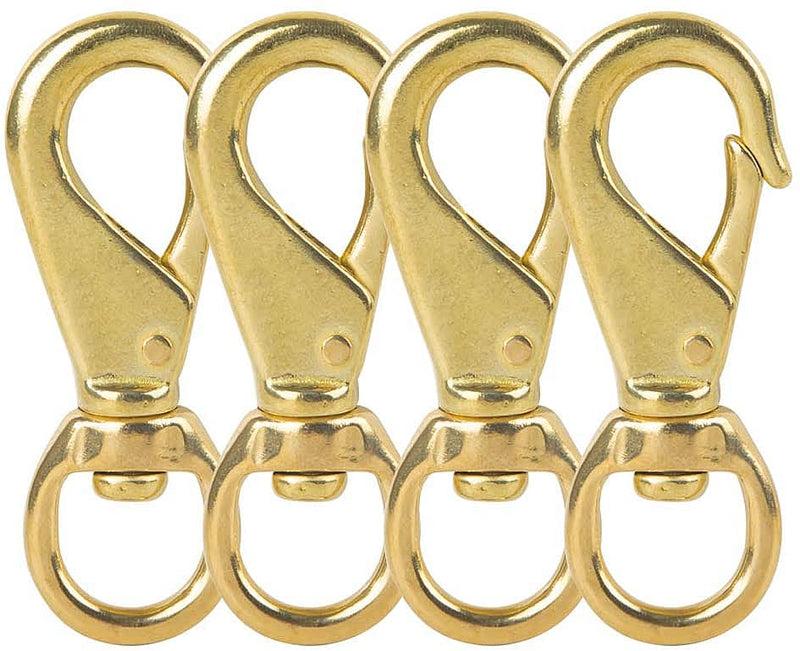[Australia - AusPower] - Faneta 3-1/4'' Brass Swivel Snap Hooks Heavy Duty 3/4'' Swivel Eye - Solid Brass Scuba Diving Clips #1 - Seadog Line, Anchor Lines, Bags, Belting, Leashes, Straps, Luggage, Leathercarft (Pack of 4) 