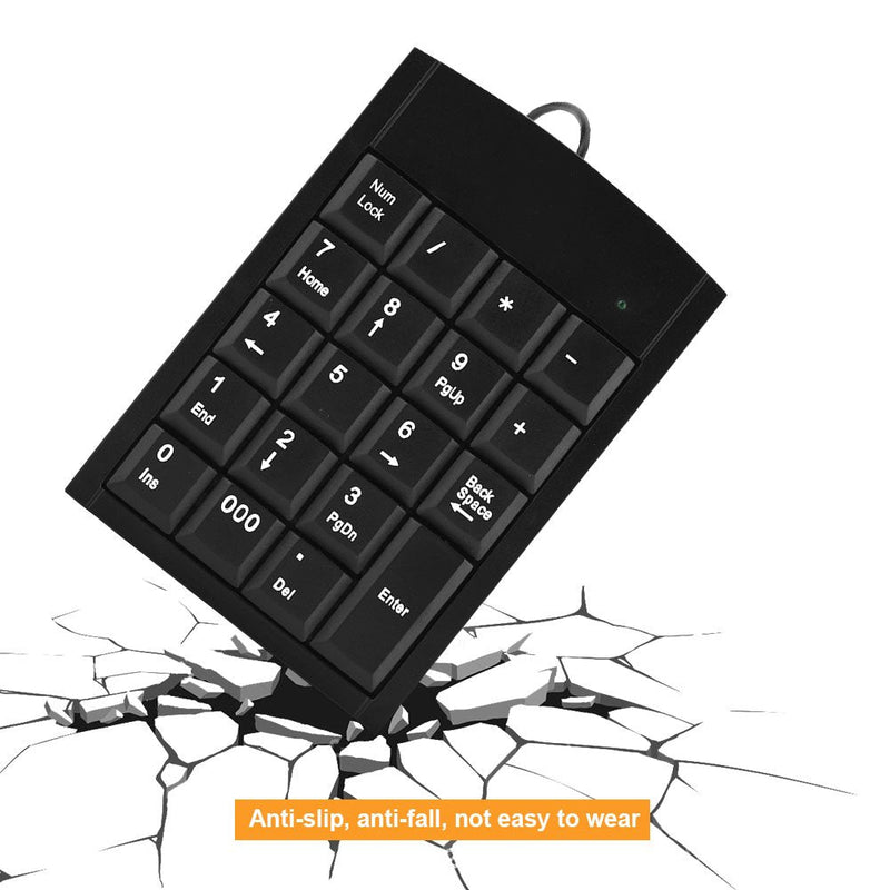 [Australia - AusPower] - USB Wired Laptop Numeric Keypad Portable Mini USB Deskstop Number Pad for Windows XP, for Windows 7/8 / 9/10, for Linux, for Android, for iOS 