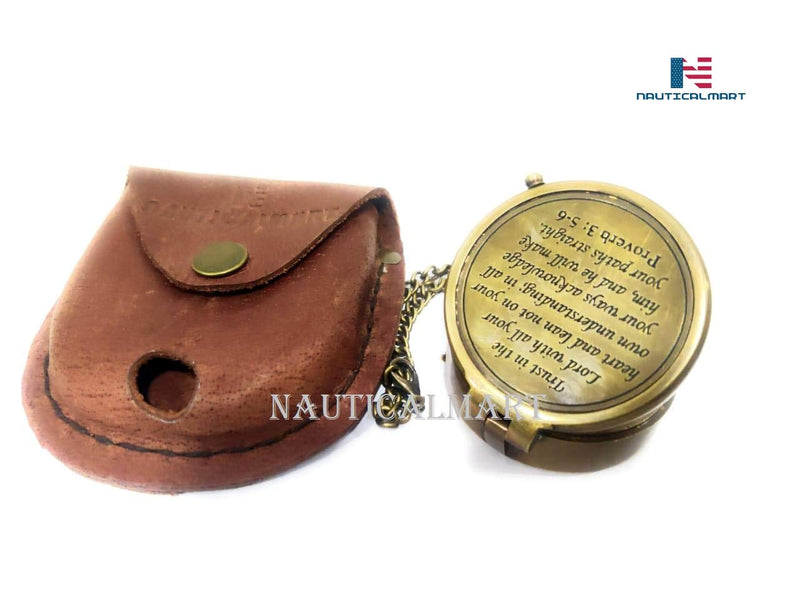 [Australia - AusPower] - Brass Compass Trust in The Lord with All Your Heart Engraved Compass, Proverbs 3: 5-16" Gifts, Confirmation Gift Ideas, Religious Gifts, Missionary Gifts 