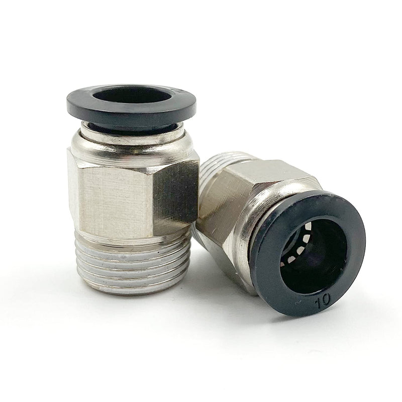[Australia - AusPower] - 3/8" PT Male Thread 10mm Straight Pneumatic Push in Quick Fitting Connectors for PETF Tube 10Pcs 10mm 3/8" 