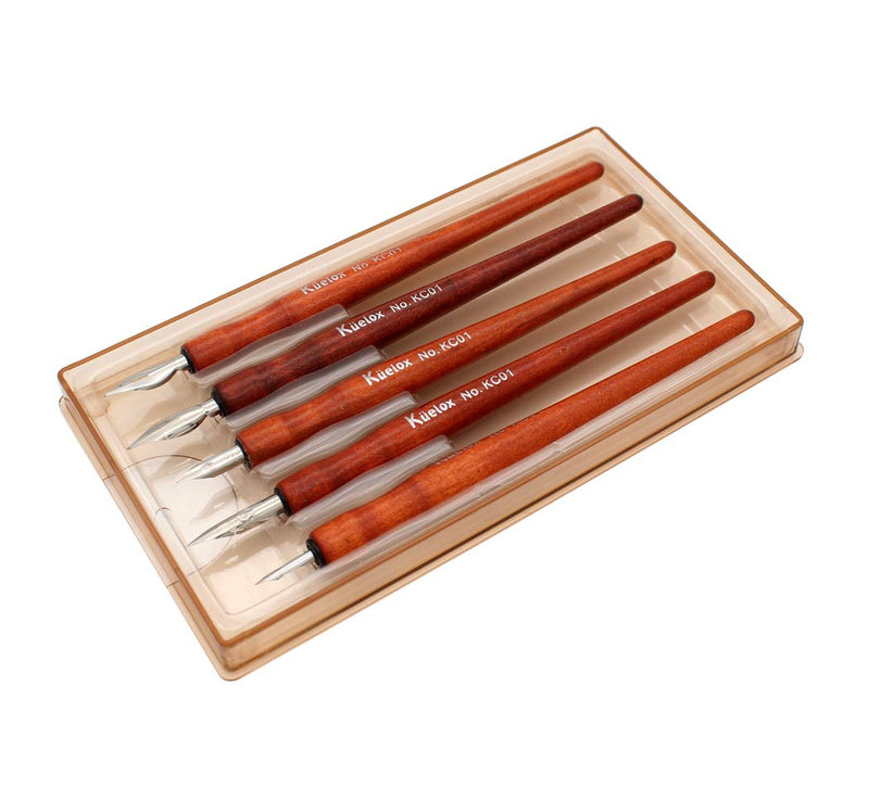 [Australia - AusPower] - Hillento Comic Dip Pen Set, 5 Wooden Pen Handler Artist Cartoon Pen Set Calligraphy Dip Pens with 5 Nibs - Great for Manga/Comic/Calligraphy/Word Art/Pen-and-Ink Drawing 