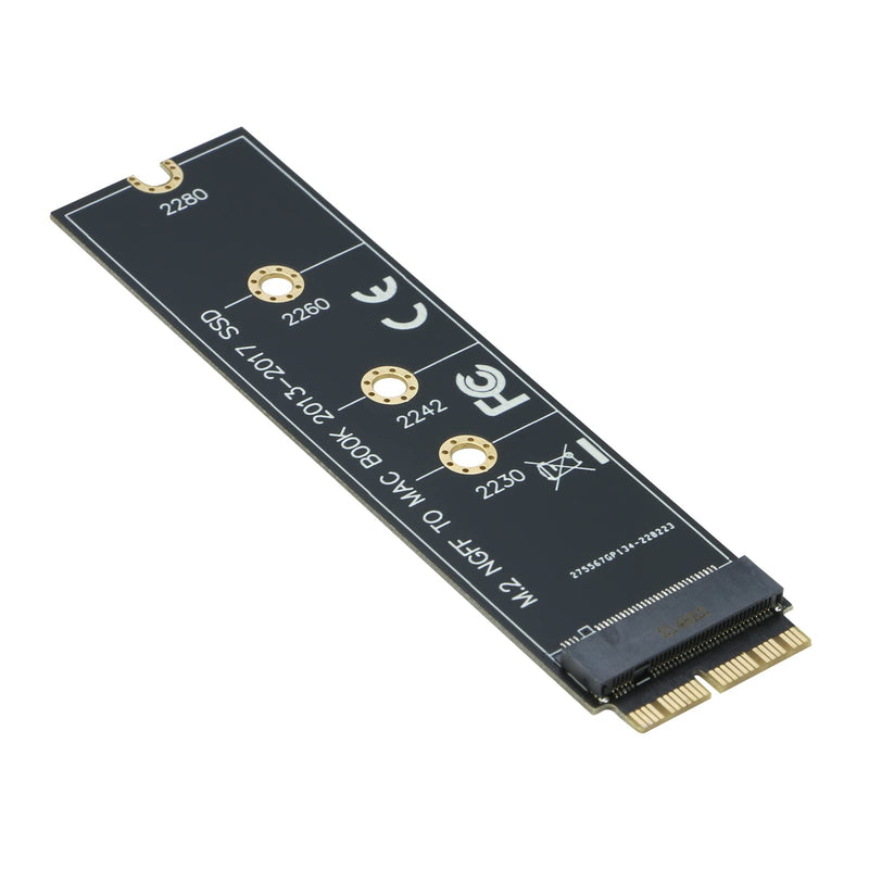 [Australia - AusPower] - RIITOP M.2 NVMe SSD to 12+16Pin Upgrade Adapter for MacBook Air (2013-2017 Year) A1465 A1466 and Mac Pro (Late 2013-2015 Year) Black 