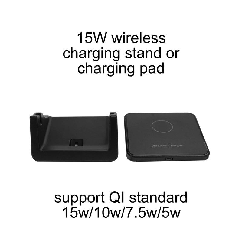 [Australia - AusPower] - Mobix 15w Wireless Phone Charging Stand, Quick Wireless Phone Charger, USB 3.1 Interface, 15w,10w,7.5w,5w, QI Standard Quick Charger Dock for Mobile Phone, Black 