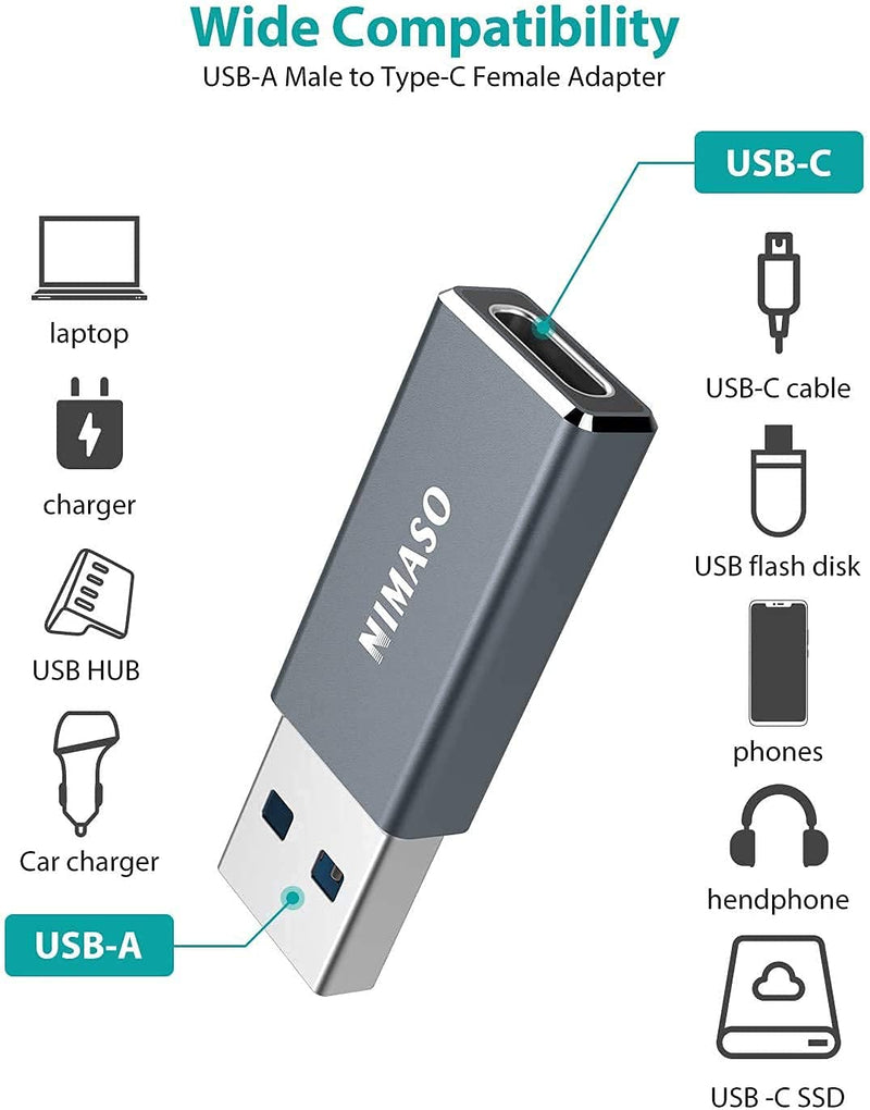 [Australia - AusPower] - USB C Female to USB Male Adapter(2 Pack),NIMASO USB C to USB Adapter 