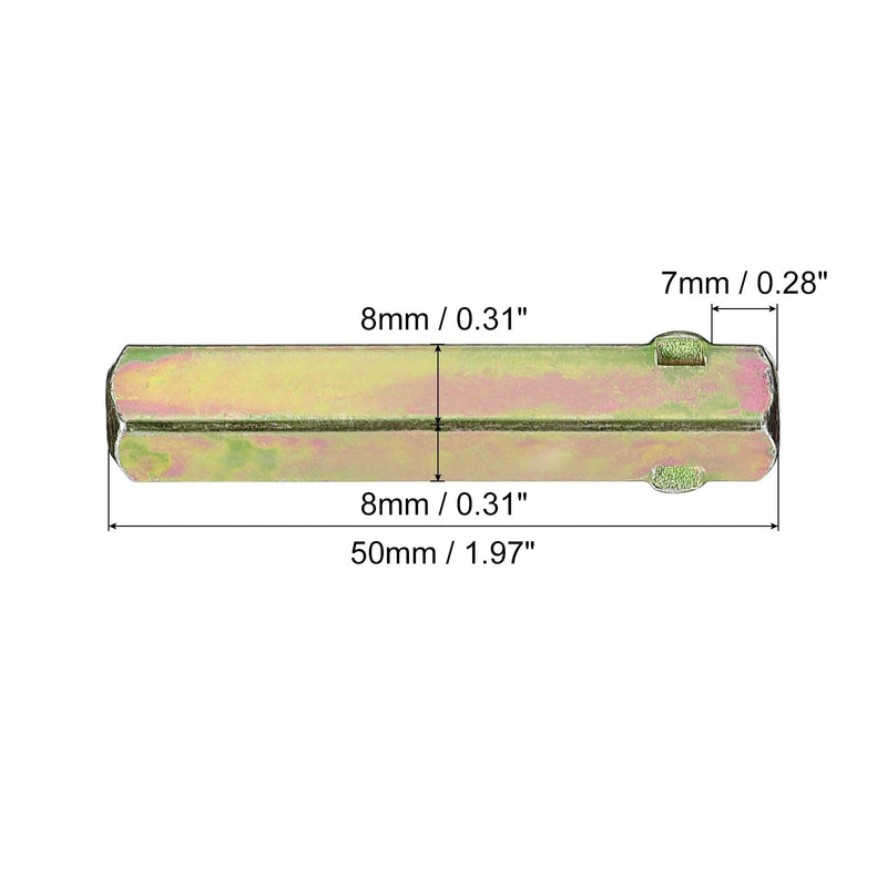 [Australia - AusPower] - uxcell Door Knob Spindle, Spare Door Handle Spindle Bar, 50mm Long Door Spindle Replacement Door Handle Parts for 7mm Thick Doors, Gold 