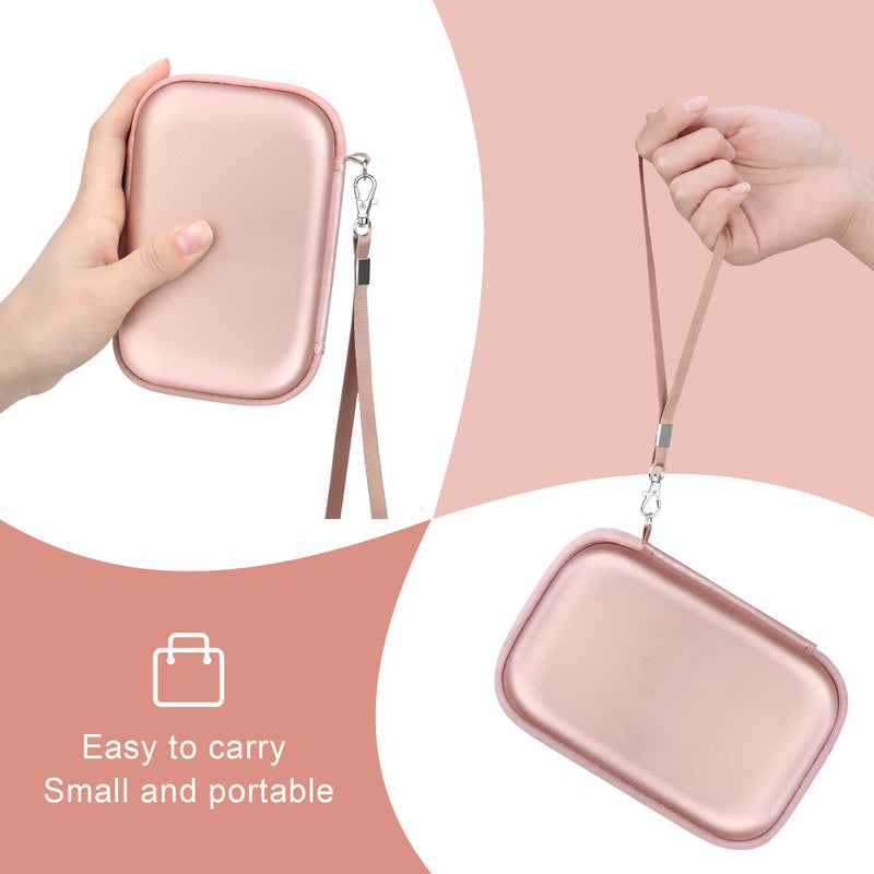 [Australia - AusPower] - Canboc Hard Drive Carrying Case Compatible with Western Digital Elements WD My Passport, Canvio Basics, Seagate Backup Plus Slim 1TB 2TB 3TB 4TB External Hard Drive USB 3.0 Portable HDD, Rose Gold 