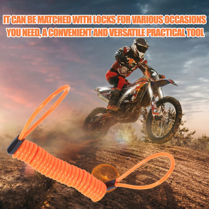 [Australia - AusPower] - VGEBY Motorcycle Bike Alarm Disc Lock Antitheft Security Spring Reminder Coil Cable (Color : Orange) 