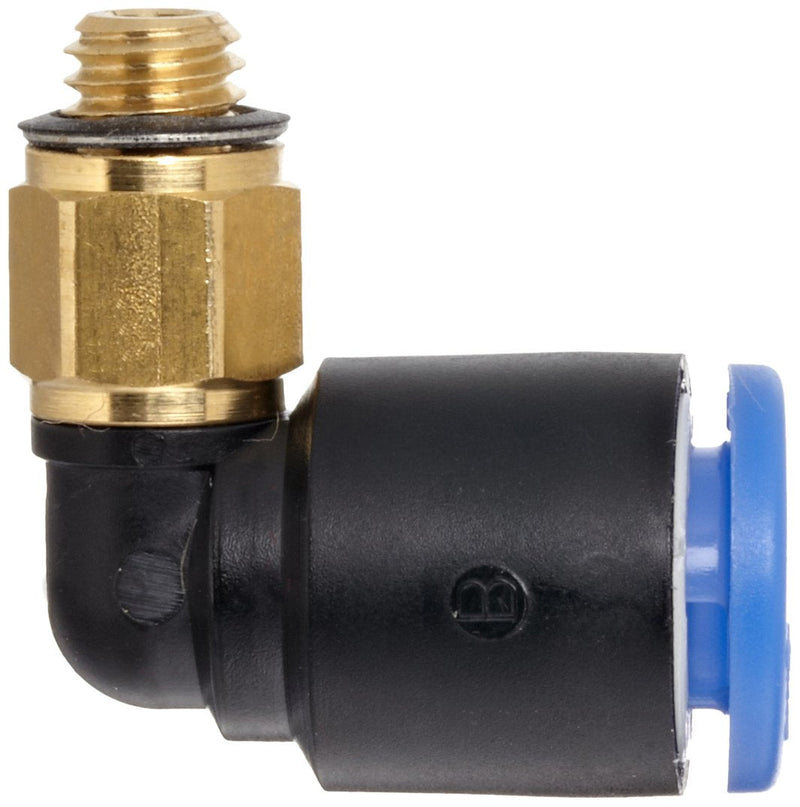 [Australia - AusPower] - SMC KQ Series PBT Push-to-Connect Tube Fitting, 90 Degree Elbow, 12mm Tube OD x 3/8" UNI Thread Male, Black 