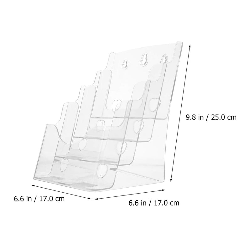 [Australia - AusPower] - Acrylic Brochure Holder A5 4-layer Clear Tri Fold Maps Attractions Displays Pamphlets Menus Literature Flyers Stand Rack for Counter Top Marketing Wall Desk 
