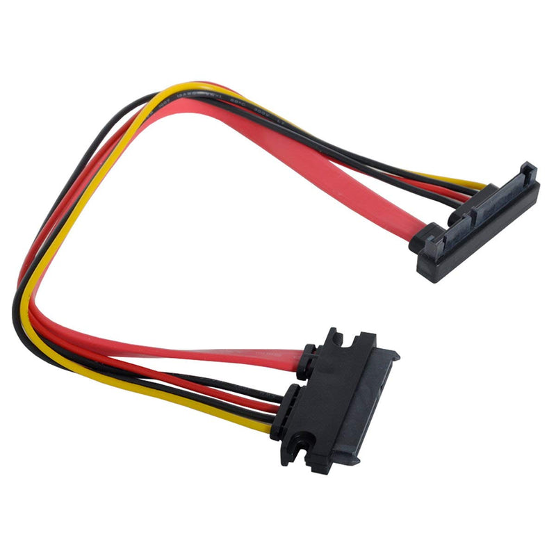 [Australia - AusPower] - Xiwai Down Angled SATA III 3.0 7+15 22 Pin SATA Male to Female Data Power Extension Cable 30cm 