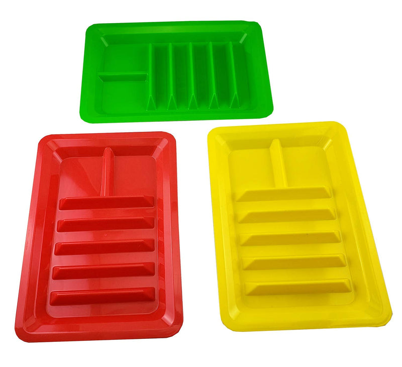 [Australia - AusPower] - Set of Three Taco Holder Stand Up Divider Plates Multi Colored Plastic Plates 