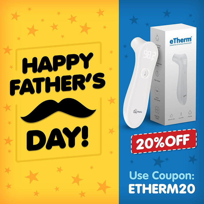 [Australia - AusPower] - Elepho eTherm Ear & Forehead Thermometer | Infrared & Digital Thermometers for Adults, Kids, Babies & Infants | Instantly & Accurately Reads Temperature | Slim Design, Easy to Read Large LCD Display… 