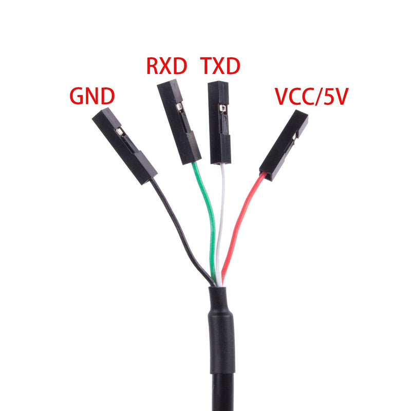 USB to TTL Serial 5V 3.3V Adapter Cable TX RX VCC GND Pinout with 4 Pin ...